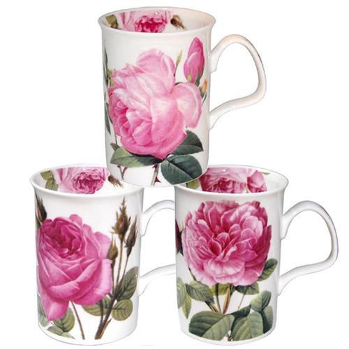 Les Roses Fine Bone China Mug Set