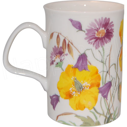 Yellow Poppy Flowers Bone China Mug, photo-1