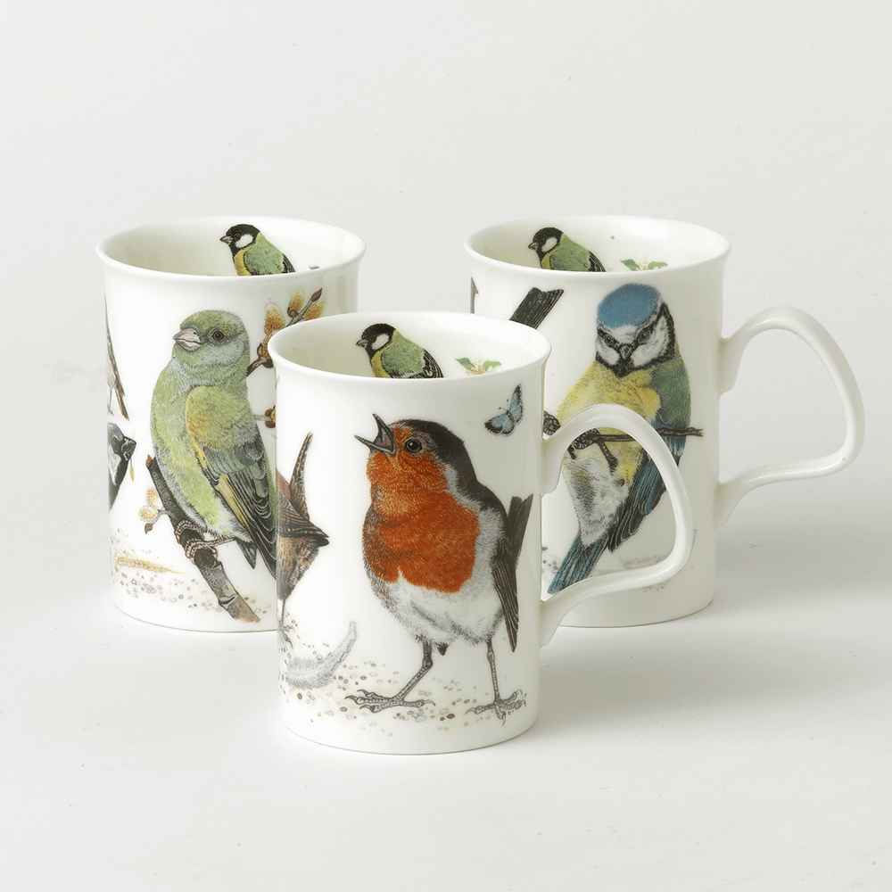 Garden Birds Mug - Assorted Set of 3 Fine Bone China Mugs