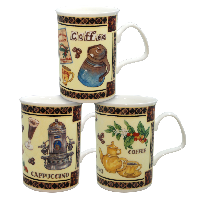 Fine Coffee Mugs - Set of 3