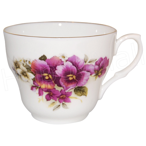 David Michael China, Tea Cup and Saucer, Pansy, photo-1