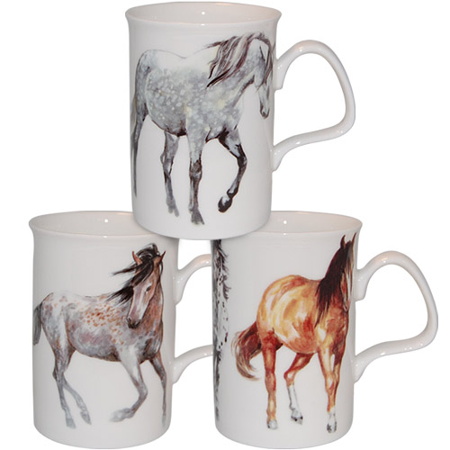 My Horse Fine Bone China Mugs - Set of 3