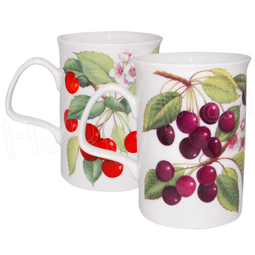 Cherries Bone China Mugs - Set of 2, photo-1