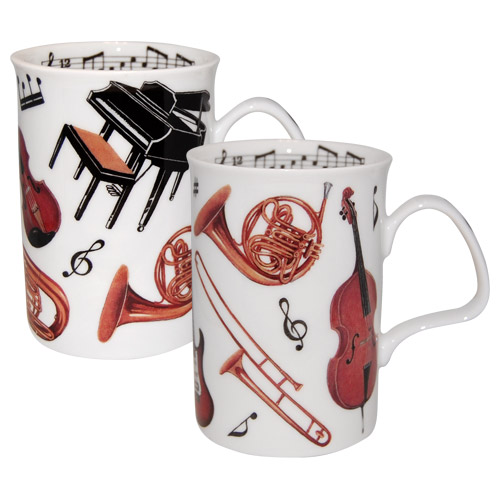 Music Concert Bone China Mugs - Set of 2