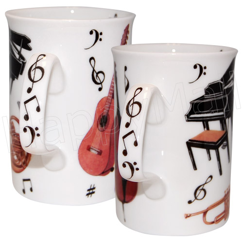 Music Concert Bone China Mugs - Set of 2
