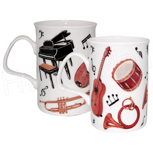 Music Concert Bone China Mugs - Set of 2, photo-2