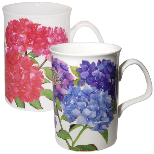Hydrangea Bone China Mug - Set of 2