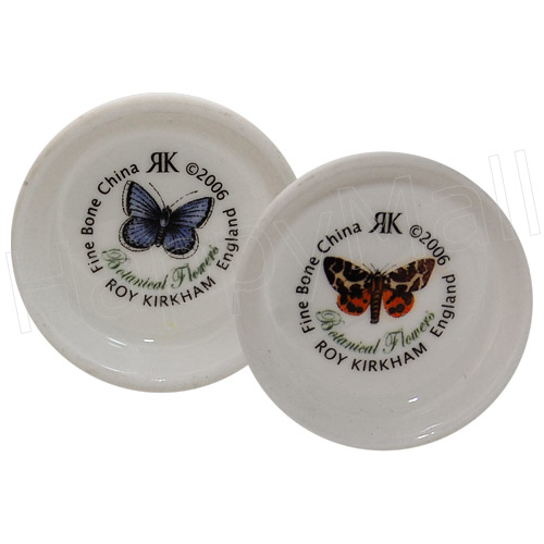 Botanical Flowers with Butterflies, Set of 2 Bone China Mugs, photo-2