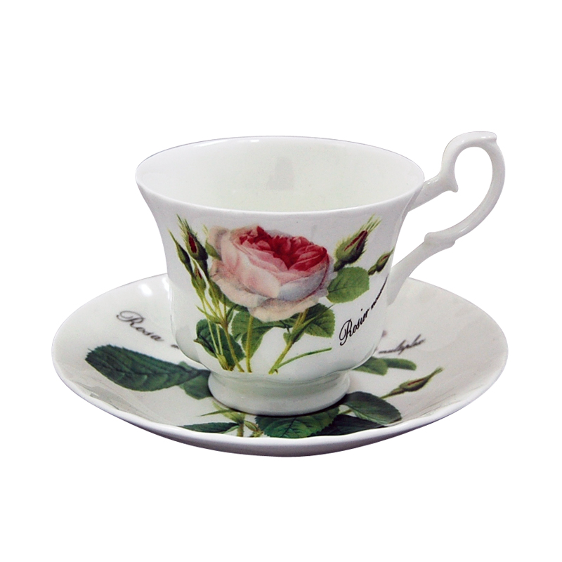 Redoute Rose Cup and Saucer Set