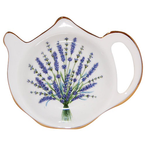 Bone China Tea Bag Tidy, Lavender Bouquet