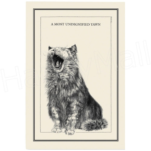 A Most Undignified Yawn, Cotton Tea Towel