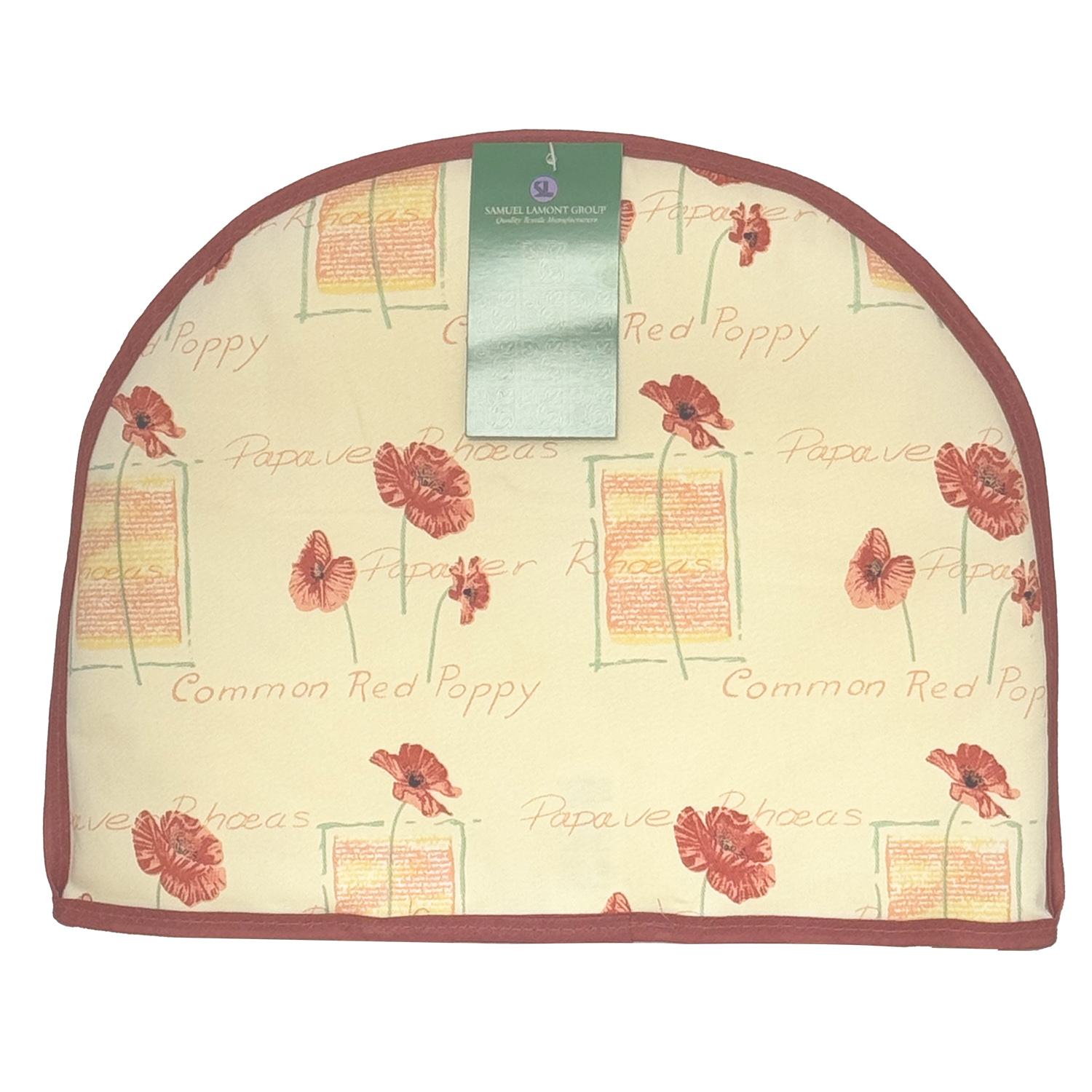 Edwardian Lady Poppies Tea Cozy – Detachable Cover, 100% Cotton Drill