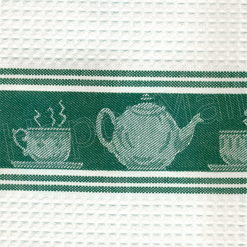 Teapot and Coffee Grinder Cotton Kitchen Towel - Green