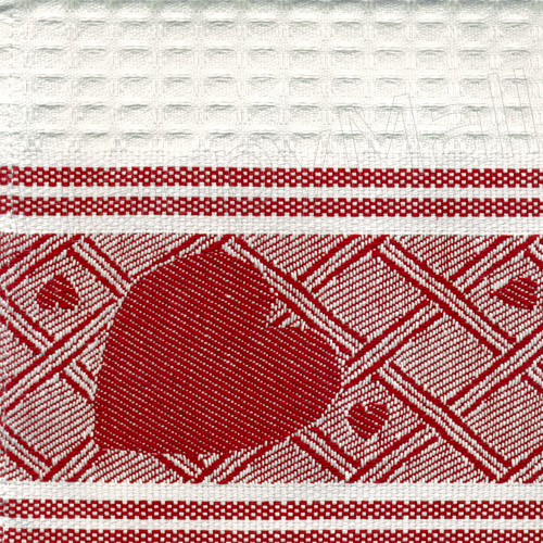 Hearts Cotton Kitchen Towel - Red, photo-1