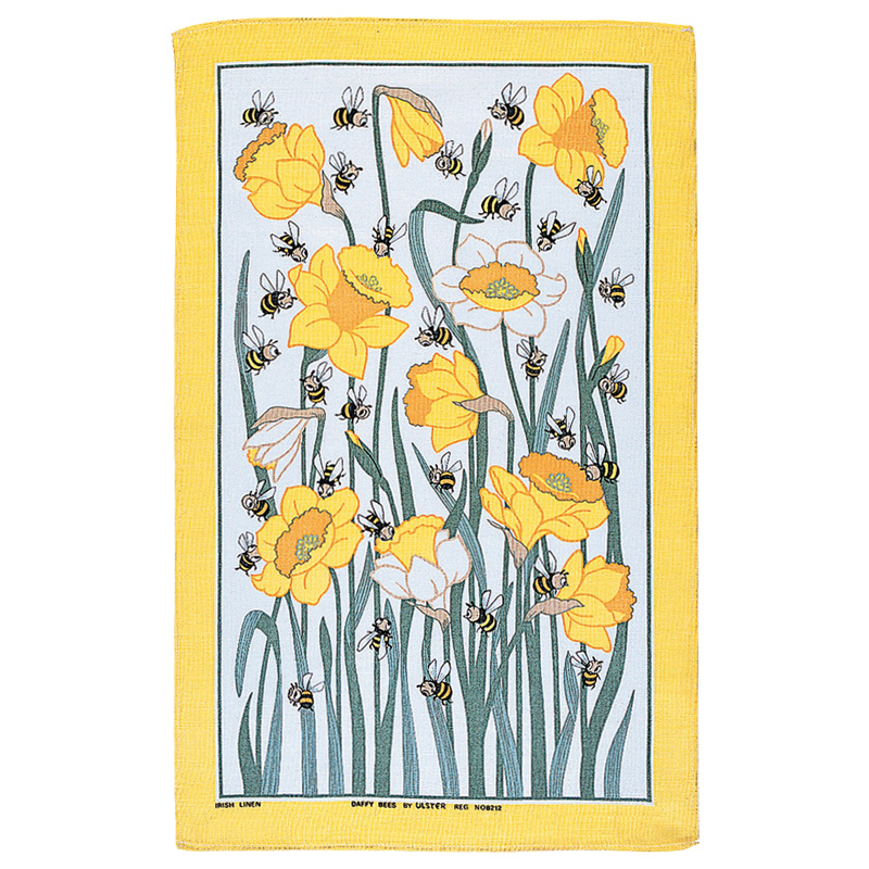 Daffy Bees - Linen Tea Towel