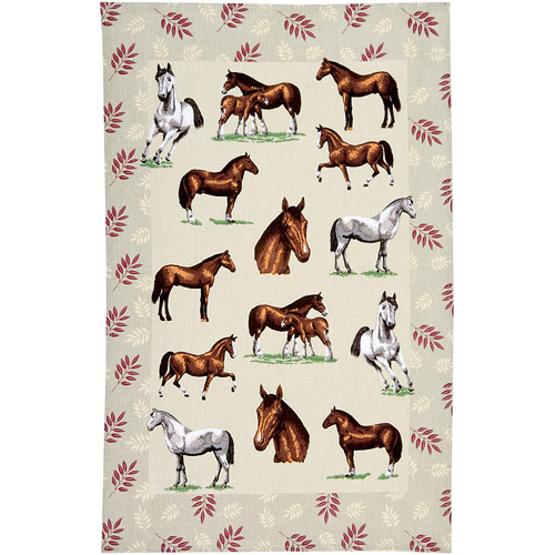 Linen Tea Towel - Horses