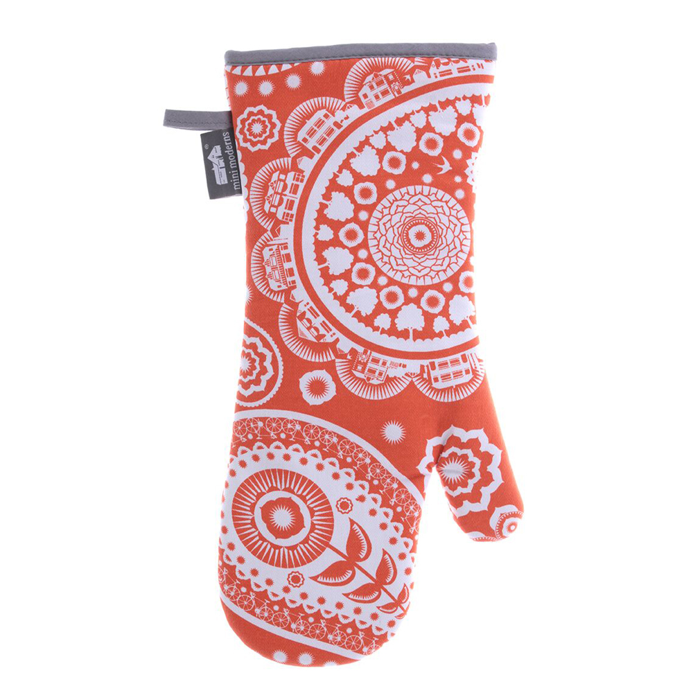 MM Paisley Orange Oven Mitt