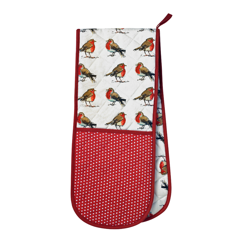 Double Oven Mitt - Red Robins