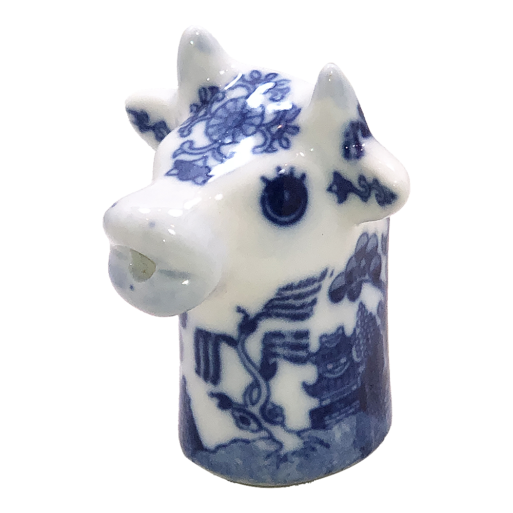 Blue Willow Cow Shape Mini Creamer, 2.5H