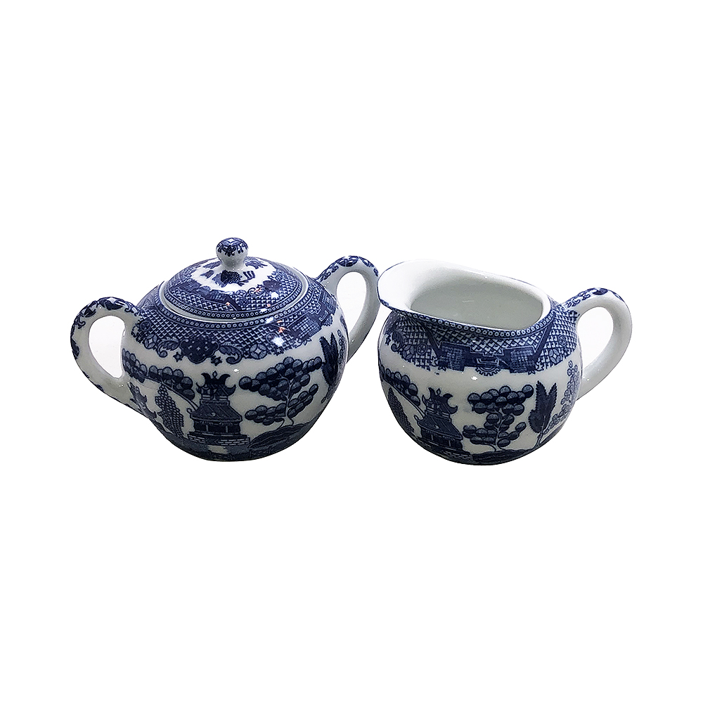 Blue Willow Creamer & Sugar Set