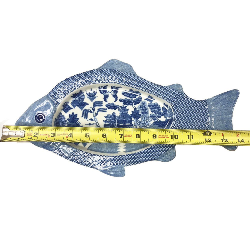 Blue Willow Fish Plate, 14L, photo-2