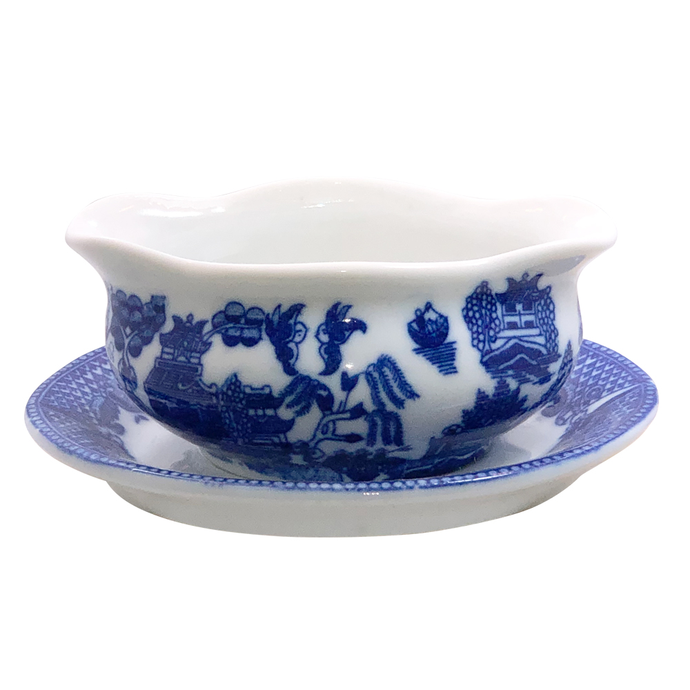 Mini Blue Willow Gravy Boat, 5L