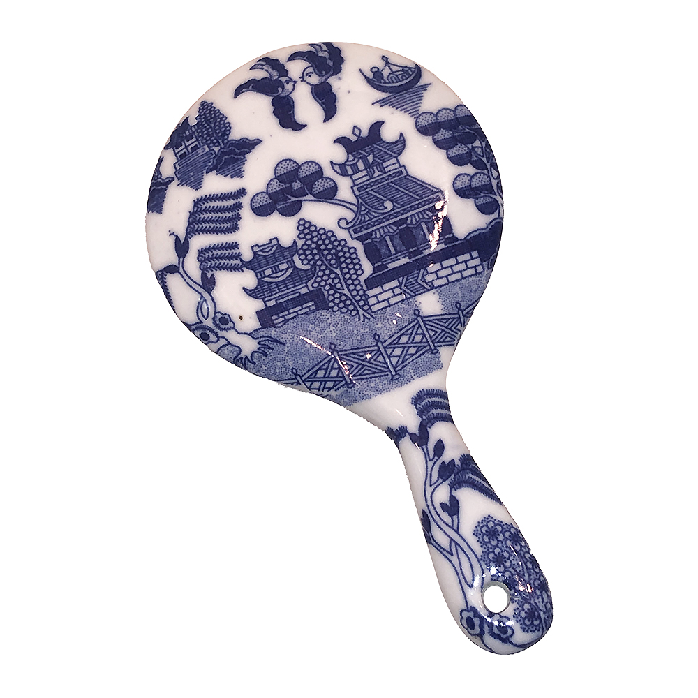 Blue Willow Hand Mirror, 3-3/8D, photo-1