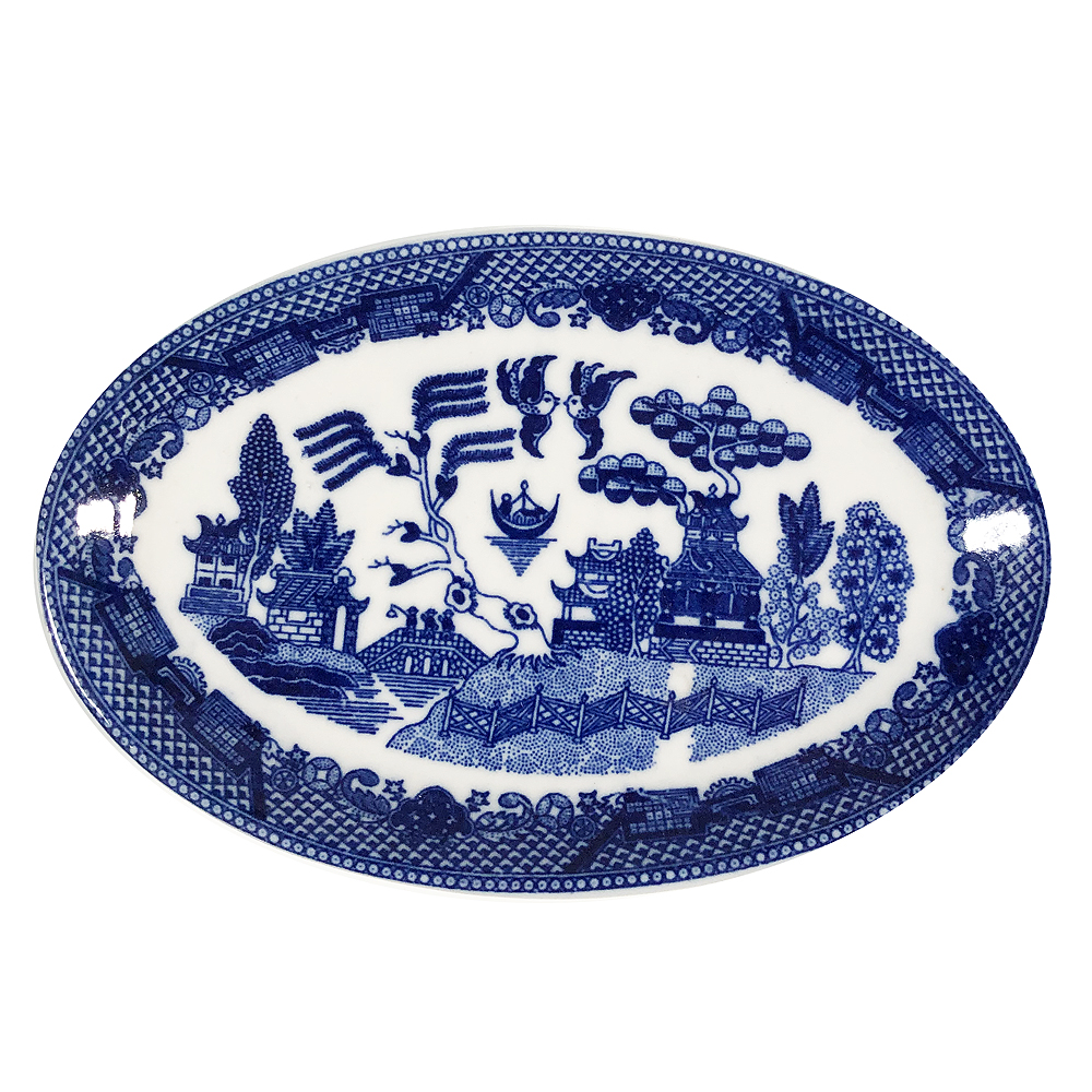 Mini Blue Willow Oval Plate, 5.5L