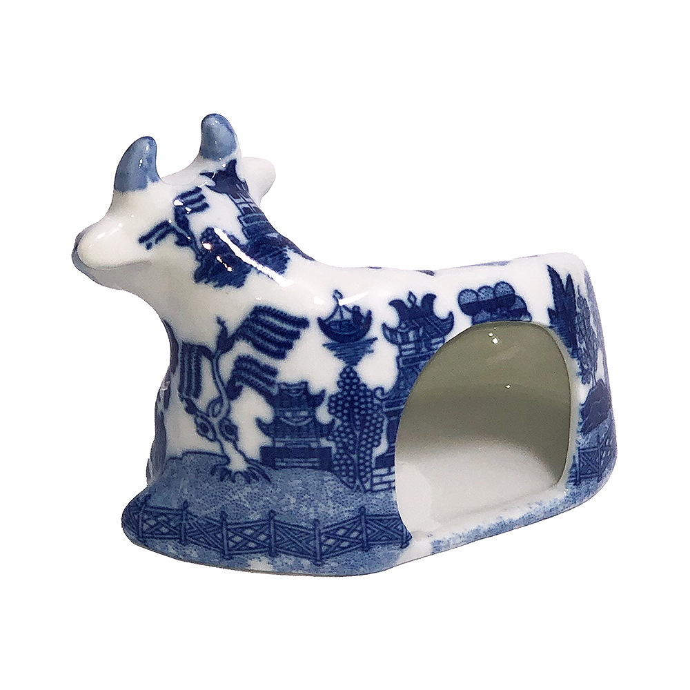 Blue Willow Cow Shape Napkin Ring, 4L
