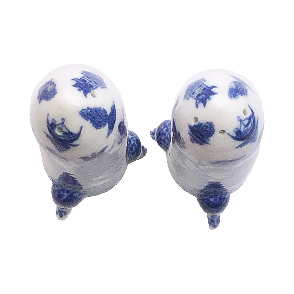 Rocket Shaped Blue Willow Salt and Pepper Shakers, 3.5H, photo-2