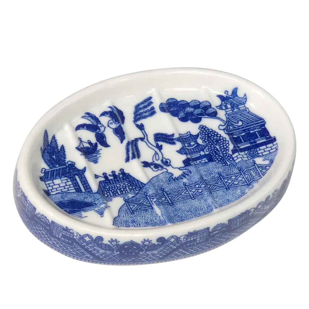 Blue Willow Porcelain Soap Dish - 6