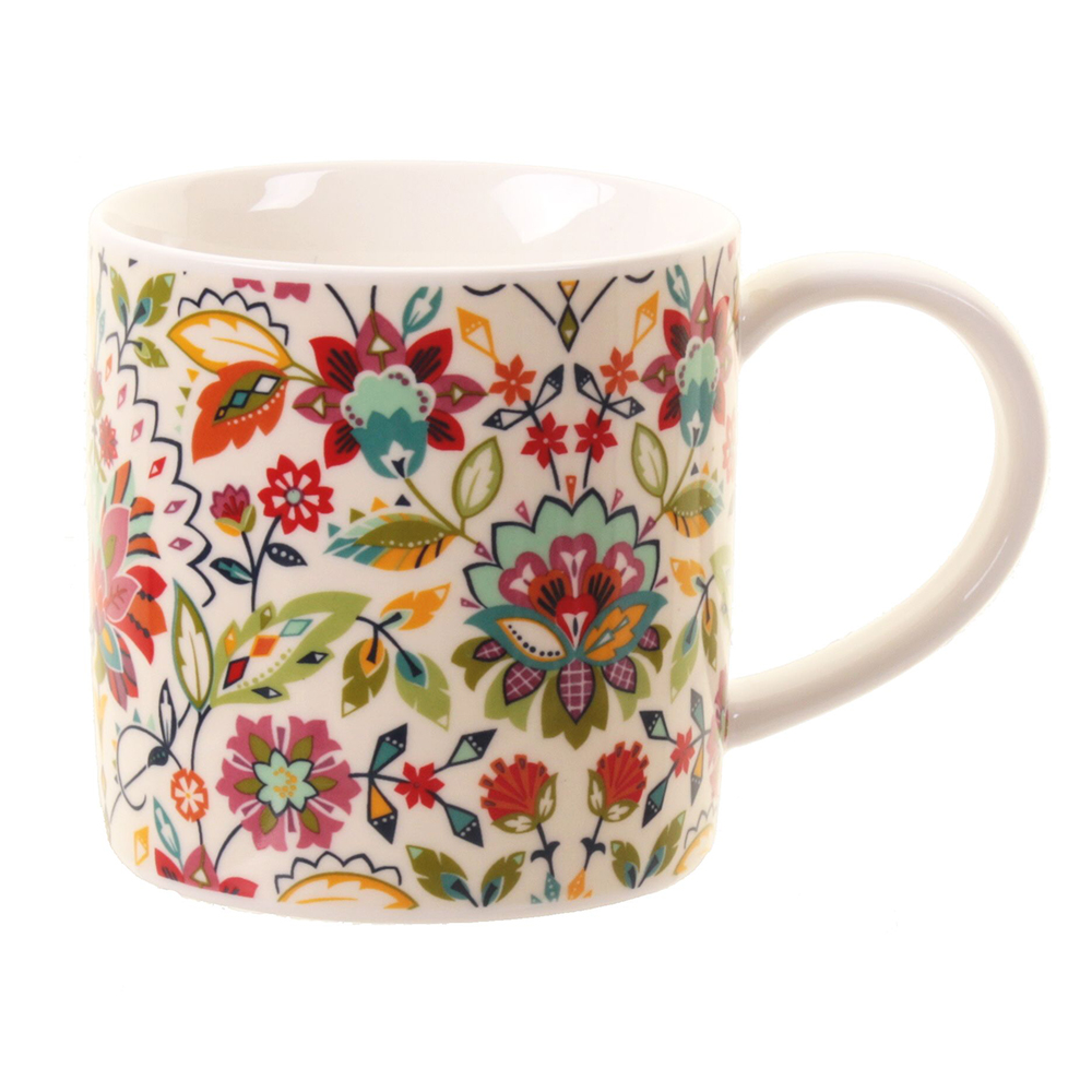 Bountiful Floral Straight Sided China Mug