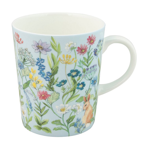 Bunny Meadow Bone China Mug - Blue Chintz