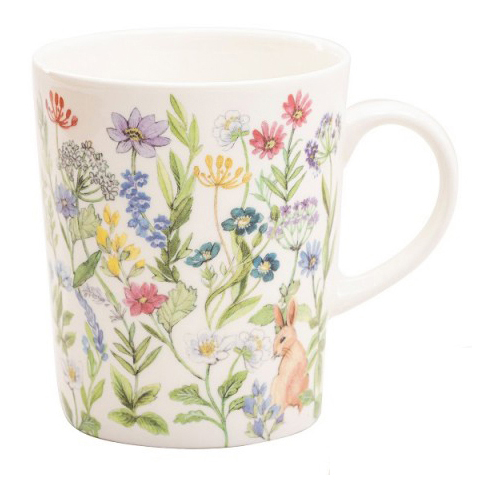 Bunny Meadow Bone China Mug - White Chintz