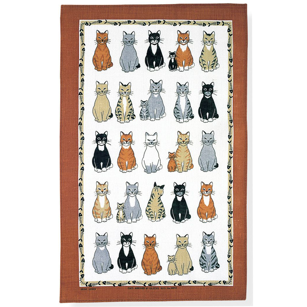 Cats Arrived - Linen Tea Towel