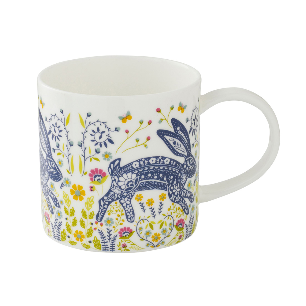 Woodland Hare Straight Sided China Mug