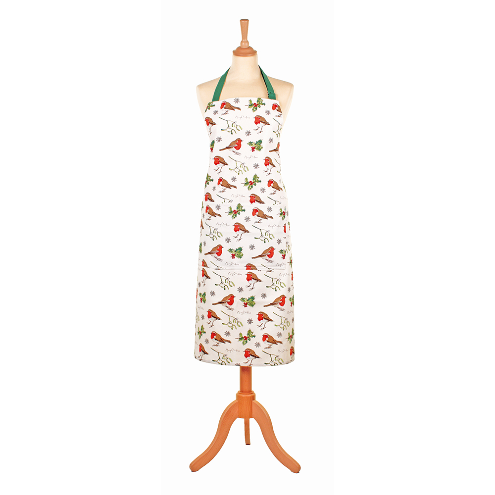 Holiday Themed Cotton Apron - Robins