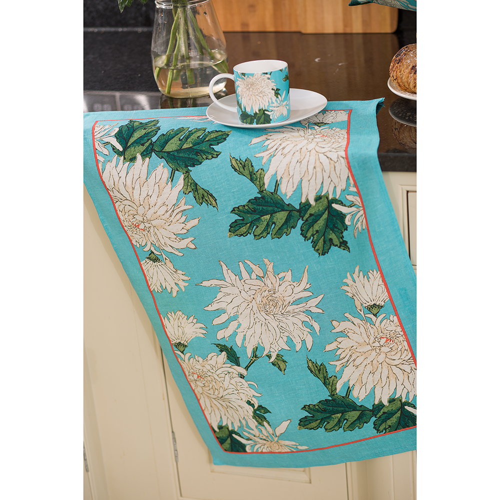 RHS Chrysanthemum Linen Tea Towel, photo-1