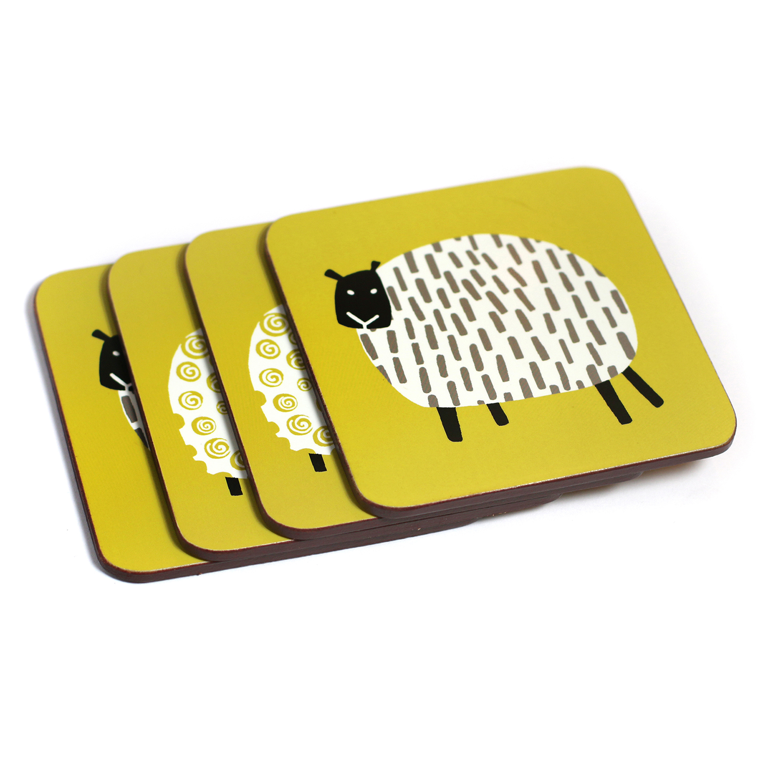 Dotty Sheep Coaster, Set of 4