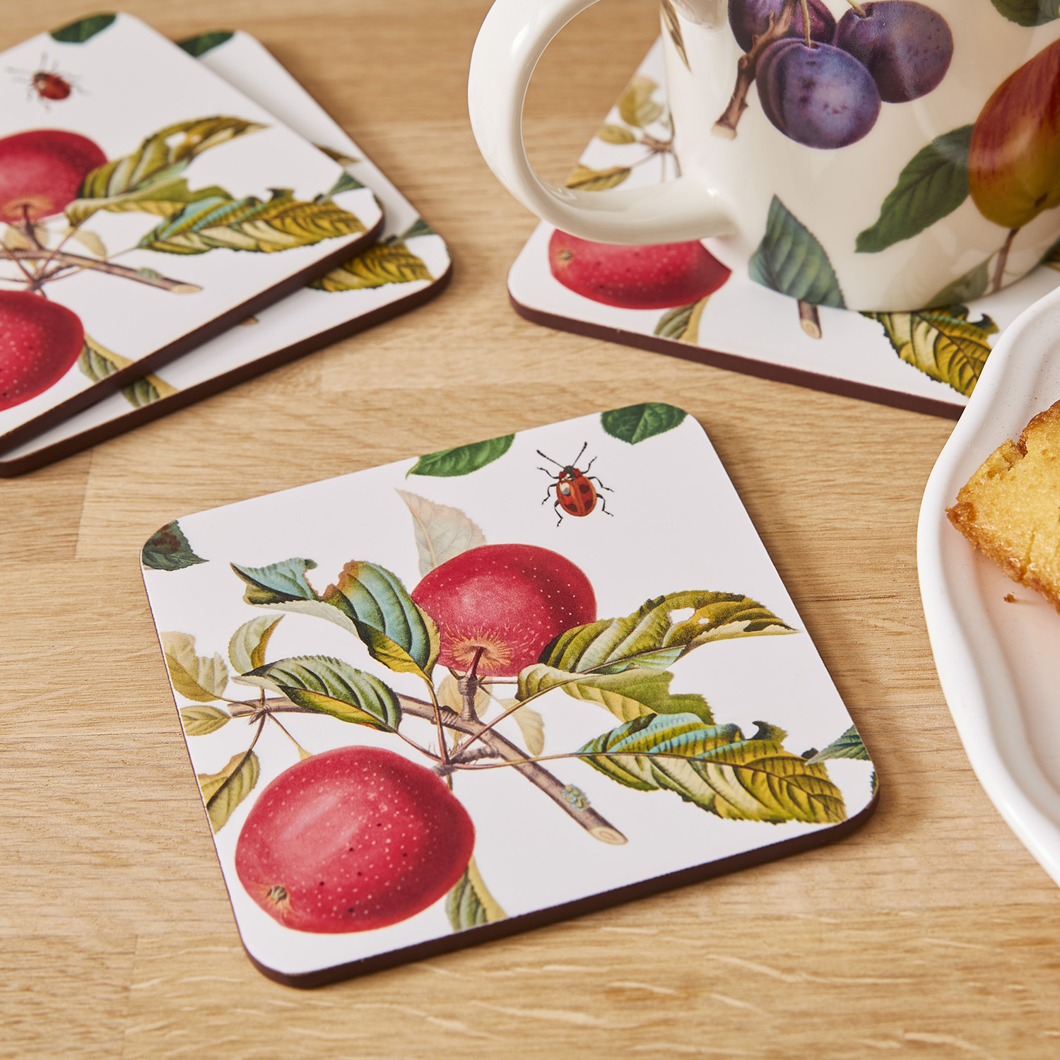 Corked Coaster Set of 4 - RHS Fruits, photo-1