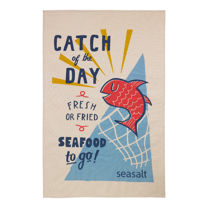 Cotton Tea Towel - Catch of the Day