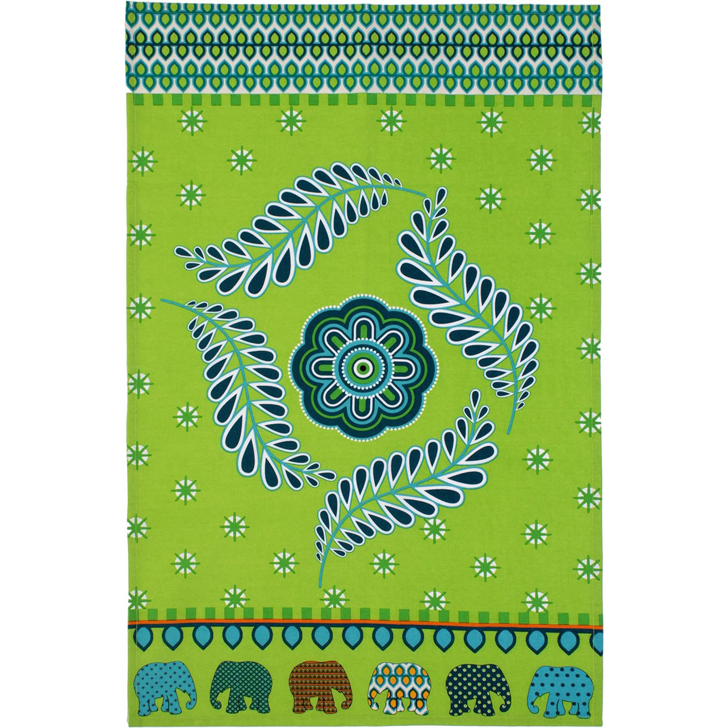 Cotton Tea Towel Elephant Parade Sarawak Motif