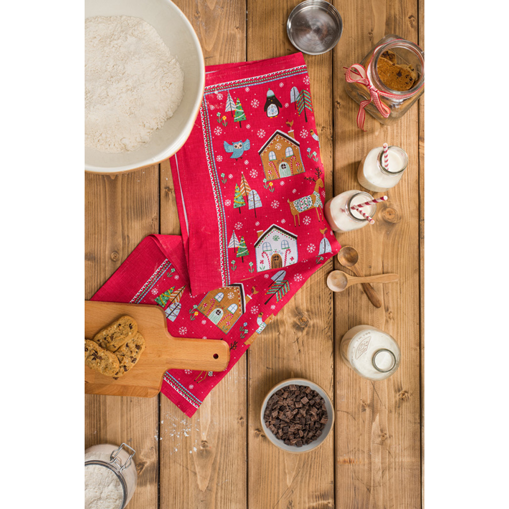 Cotton Tea Towel Festive Friends, photo-1