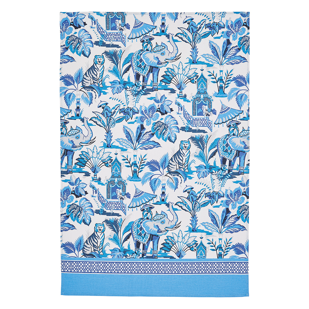 Cotton Tea Towel India Blue