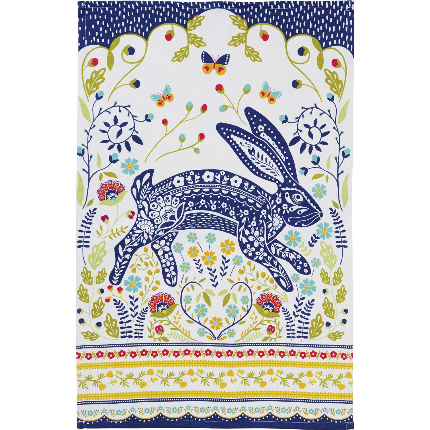 Cotton Tea Towel Woodland Hare