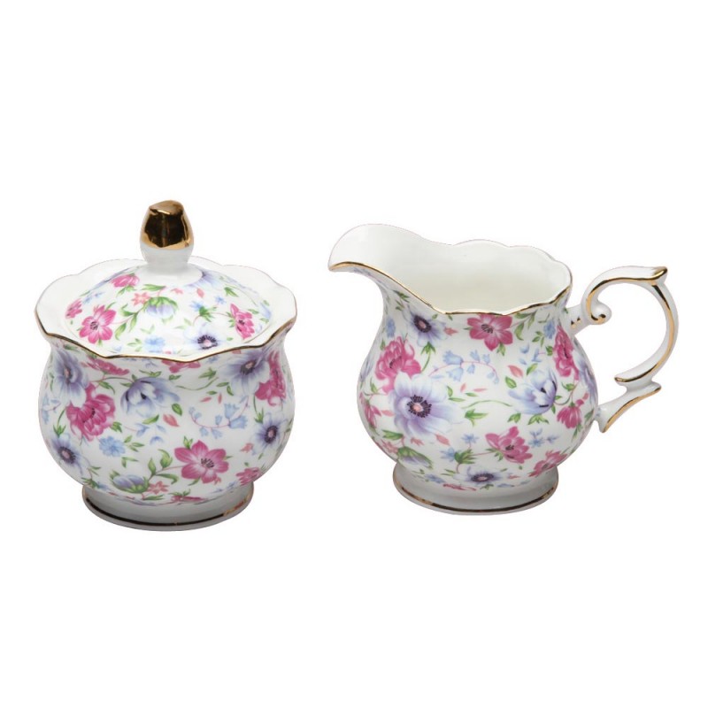 Cream and Sugar Set, Summer Garden Chintz