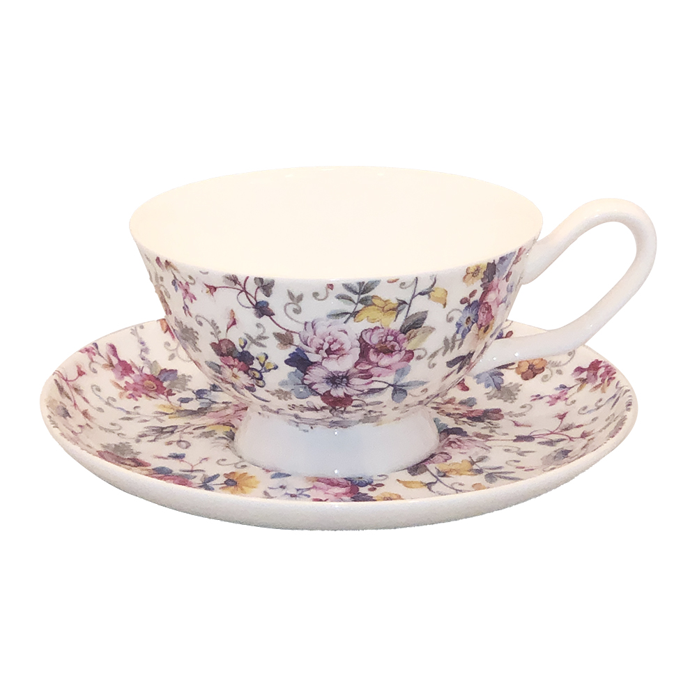 Chintz Cup & Saucer Set - Old Garden Variety White, photo-1