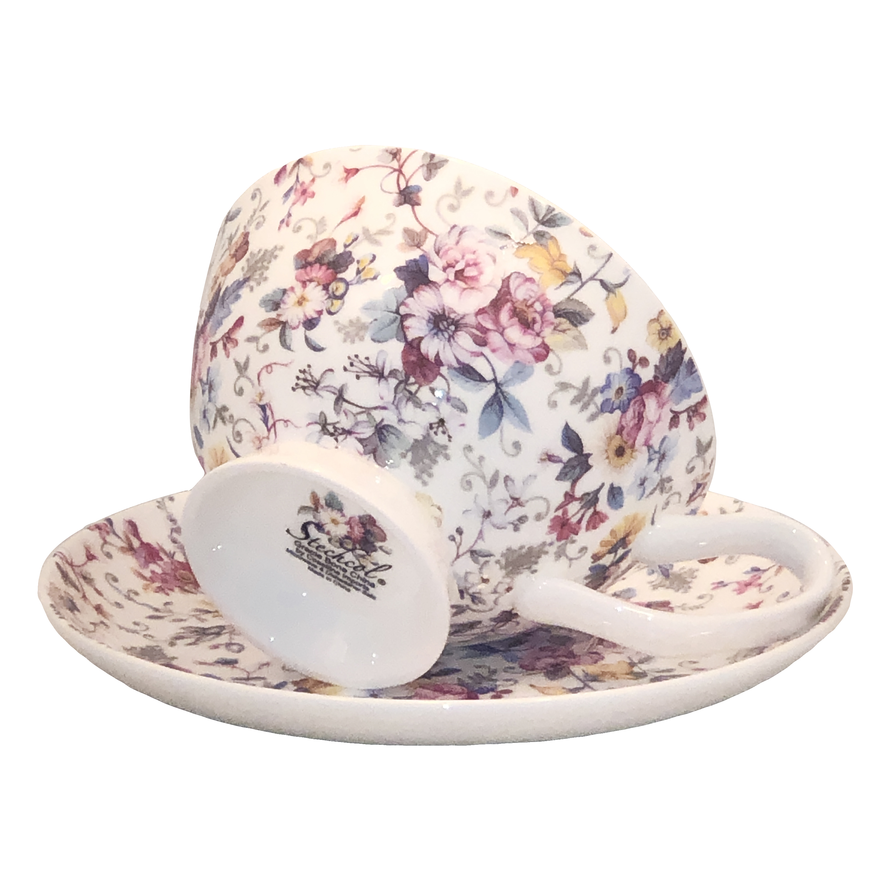 Chintz Cup & Saucer Set - Old Garden Variety White, photo-2