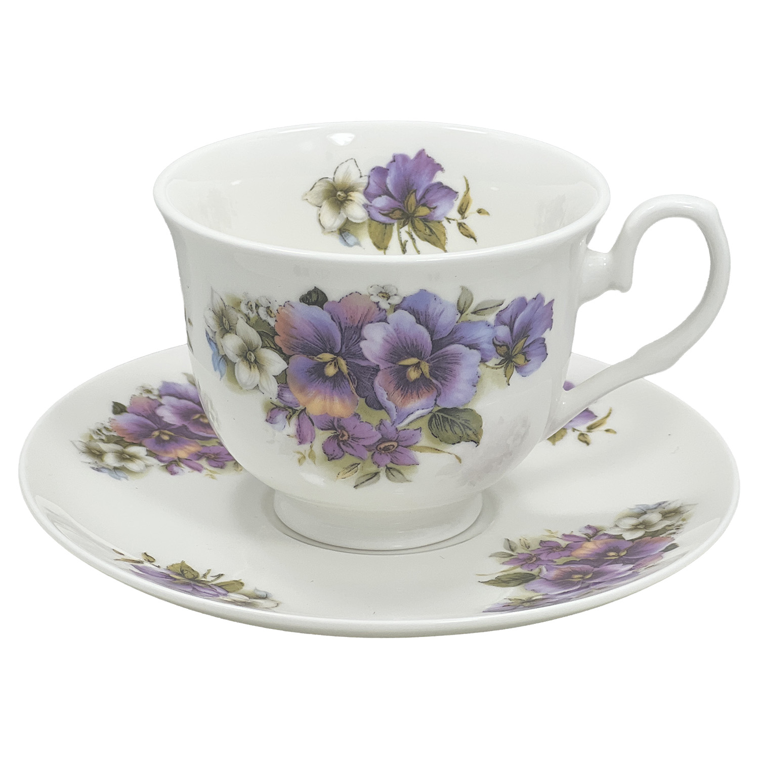 Pansy Cup and Saucer Set