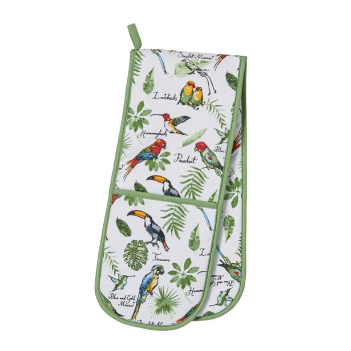 Tropical Birds Double-Sided Oven Glove